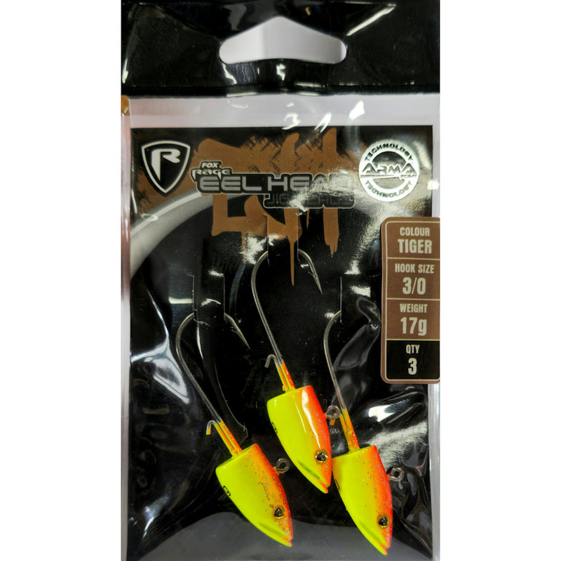 Fox Rage Eel Head Jig Heads Tiger