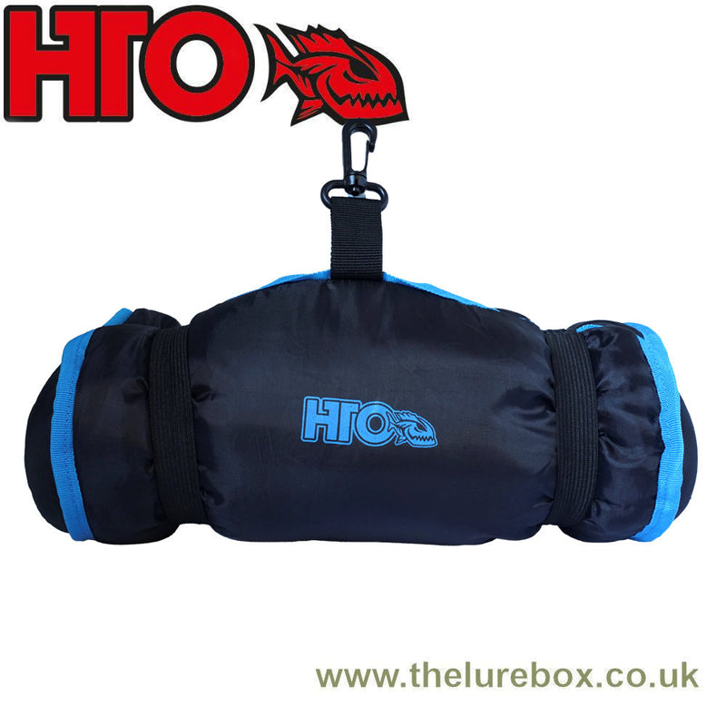 Handy matt to measure and weigh fish rolls up hangs from your bag sides to keep fish contained