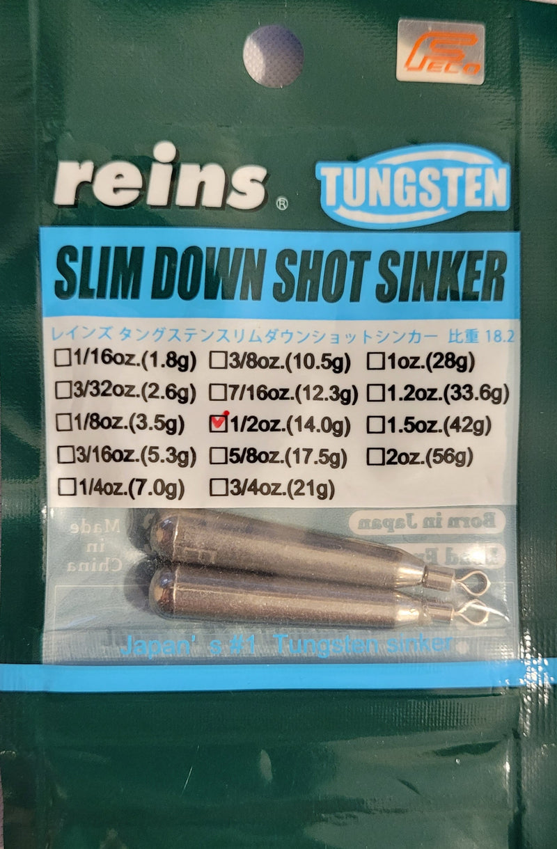 Reins Tungsten Slim Down Shot Sinker