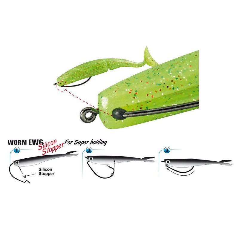 Gamakatsu Offset EWG Worm Hooks With Silicone Lure Stopper