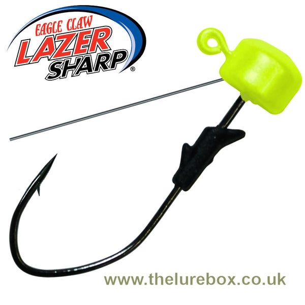 Eagle Claw Lazer Sharp Pro V Finesse Weedless Ned Jig Heads - Chartreuse - The Lure Box