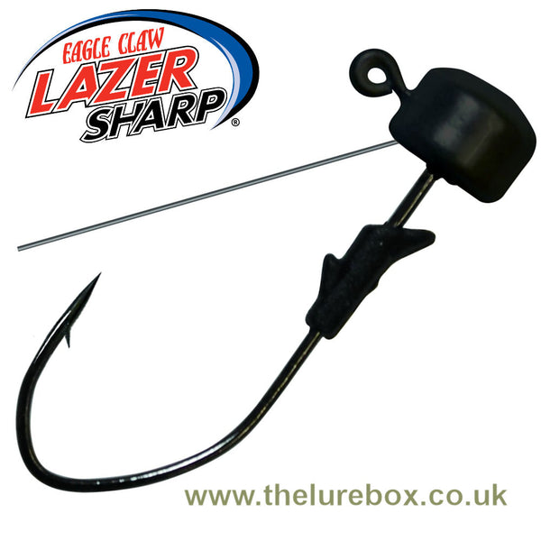 Eagle Claw Lazer Sharp Pro V Finesse Weedless Ned Jig Heads - Black - The Lure Box